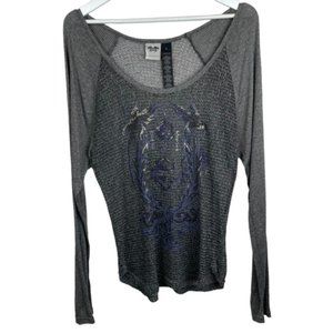 HARLEY DAVIDSON Womens L Knit Top Long Sleeve Embroidered Logo